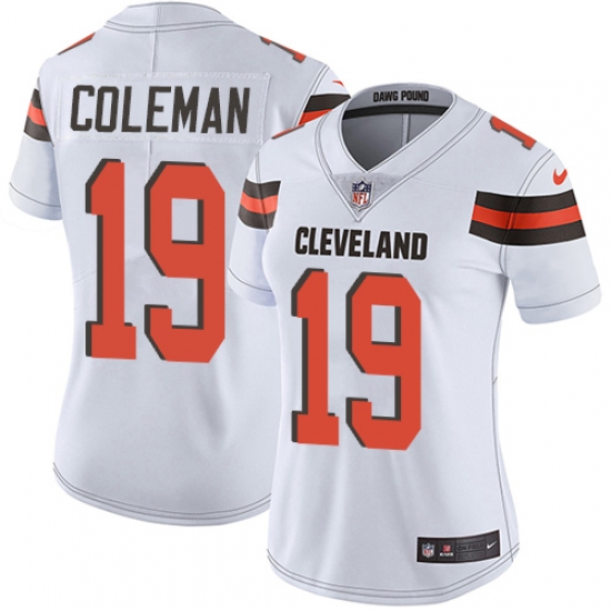 Women's Nike Cleveland Browns 19 Corey Coleman White Vapor Untouchable Limited Player NFL Jersey