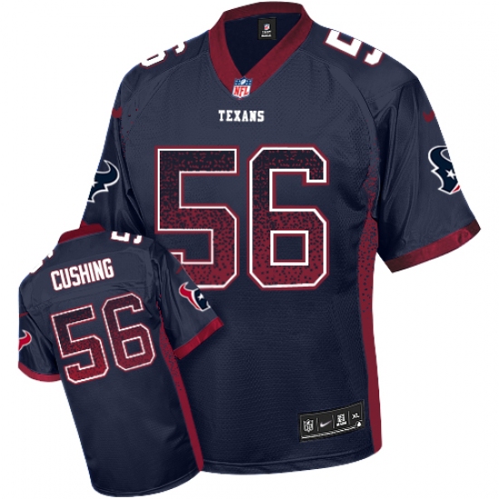 Men's Nike Houston Texans 56 Brian Cushing Elite Navy Blue Drift Fashion NFL Jersey