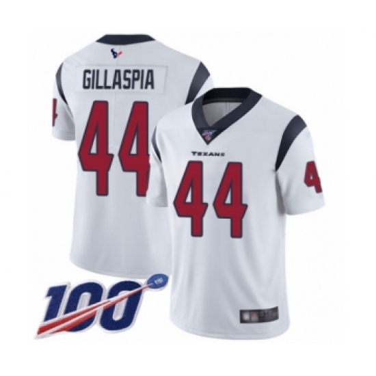 Men's Houston Texans 44 Cullen Gillaspia White Vapor Untouchable Limited Player 100th Season Football Jersey