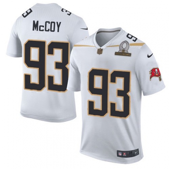 Men's Nike Tampa Bay Buccaneers 93 Gerald McCoy Elite White Team Rice 2016 Pro Bowl NFL Jersey