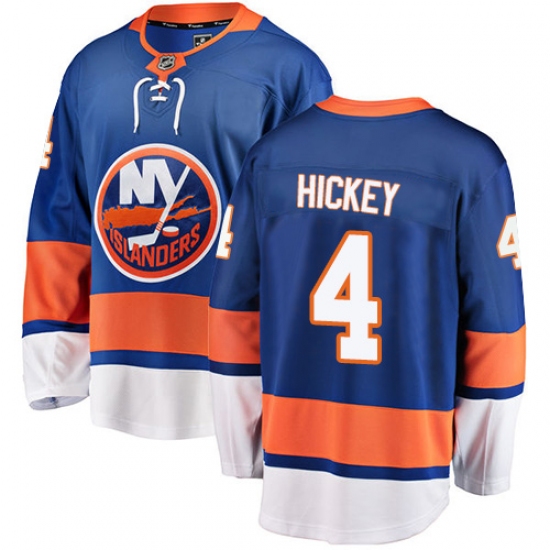 Youth New York Islanders 4 Thomas Hickey Fanatics Branded Royal Blue Home Breakaway NHL Jersey