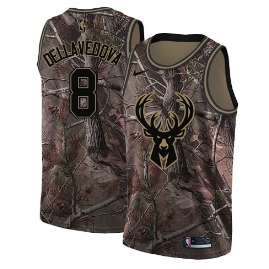 Men's Nike Milwaukee Bucks 8 Matthew Dellavedova Swingman Camo Realtree Collection NBA Jersey