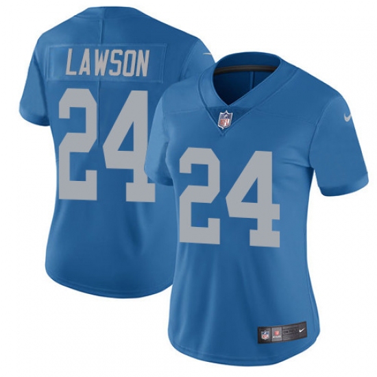 Women's Nike Detroit Lions 24 Nevin Lawson Limited Blue Alternate Vapor Untouchable NFL Jersey