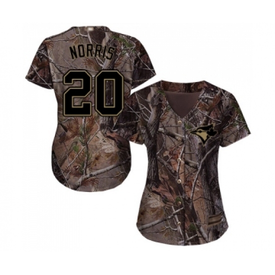 Women's Toronto Blue Jays 20 Bud Norris Authentic Camo Realtree Collection Flex Base Baseball Jersey