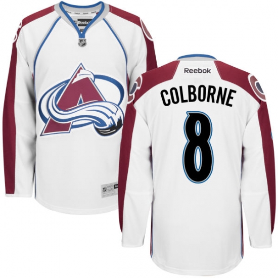 Men's Reebok Colorado Avalanche 8 Joe Colborne Authentic White Away NHL Jersey