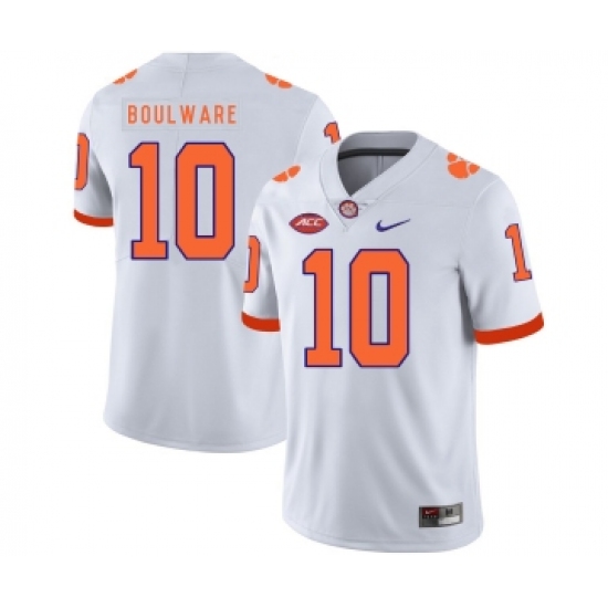 Clemson Tigers 10 Ben Boulware White Nike College Football Jersey