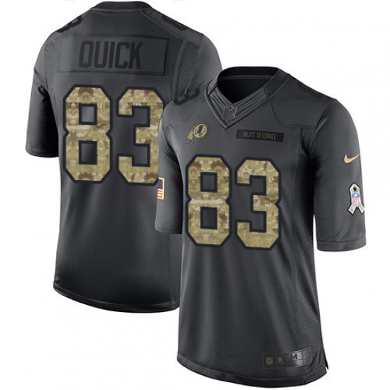 Youth Nike Washington Redskins 83 Brian Quick Limited Black 2016 Salute to Service NFL Jersey