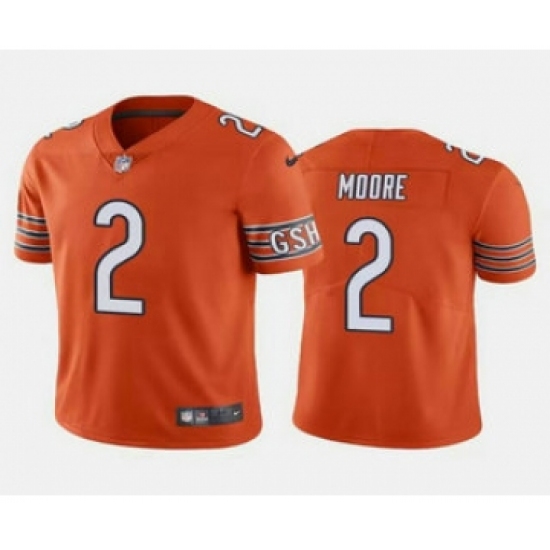 Men's Chicago Bears 2 D.J. Moore Orange Vapor Untouchable Stitched Football Jersey