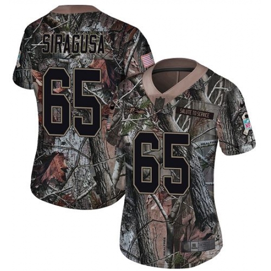 Women's Nike Baltimore Ravens 65 Nico Siragusa Limited Camo Salute to Service NFL Jersey