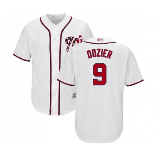 Men's Washington Nationals 9 Brian Dozier Replica White Home Cool Base Baseball Jersey