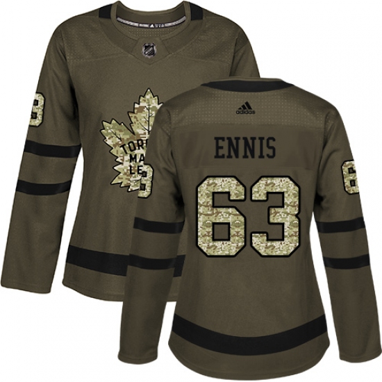 Women's Adidas Toronto Maple Leafs 63 Tyler Ennis Authentic Green Salute to Service NHL Jersey