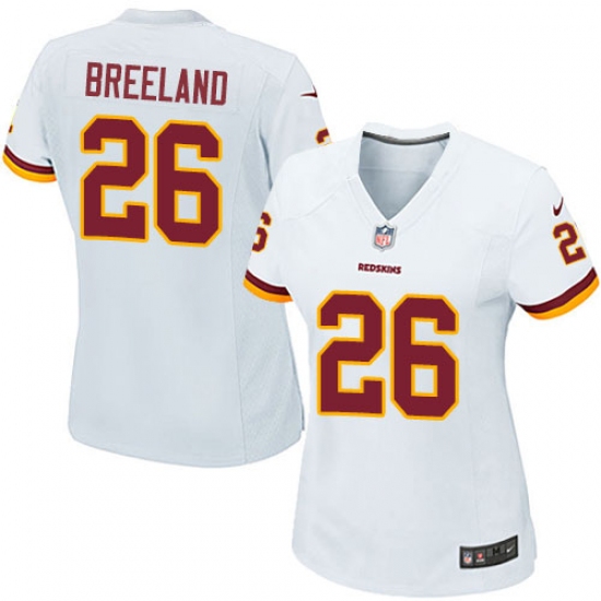 Women's Nike Washington Redskins 26 Bashaud Breeland Game White NFL Jersey