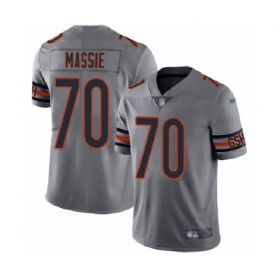 Men's Chicago Bears 70 Bobby Massie Limited Silver Inverted Legend Football Jersey