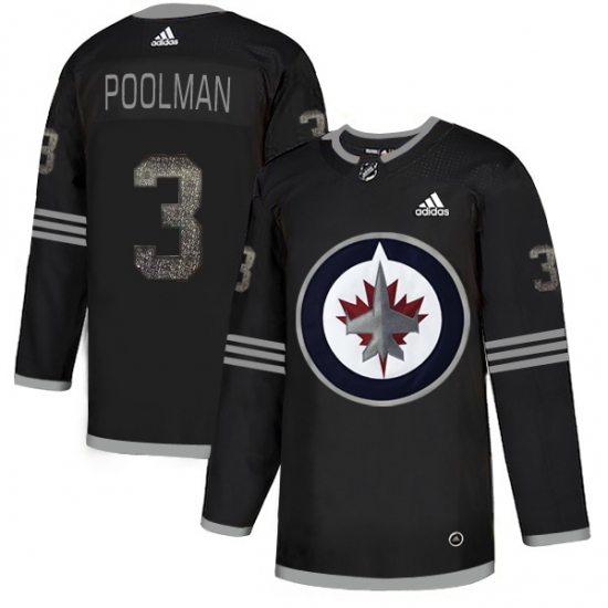 Men's Adidas Winnipeg Jets 3 Tucker Poolman Black Authentic Classic Stitched NHL Jersey