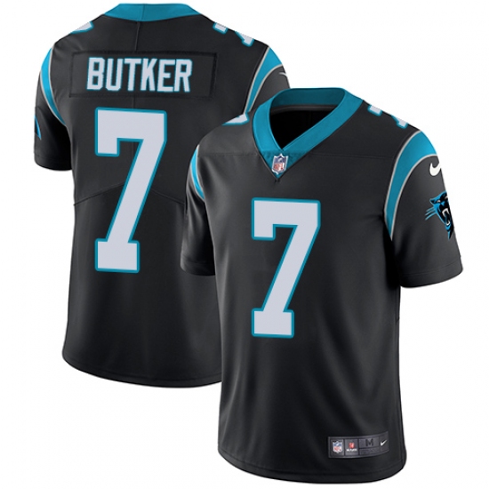 Youth Nike Carolina Panthers 7 Harrison Butker Black Team Color Vapor Untouchable Limited Player NFL Jersey