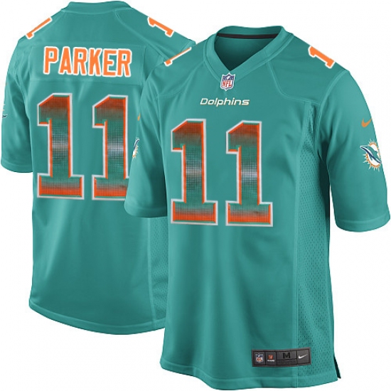 Youth Nike Miami Dolphins 11 DeVante Parker Limited Aqua Green Strobe NFL Jersey