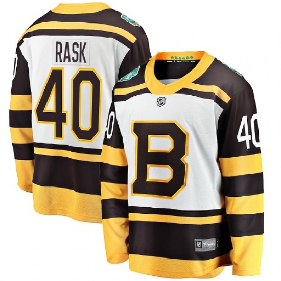 Men's Boston Bruins 40 Tuukka Rask White 2019 Winter Classic Fanatics Branded Breakaway NHL Jersey