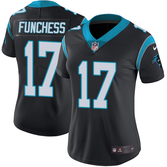 Women's Nike Carolina Panthers 17 Devin Funchess Elite Black Team Color NFL Jersey