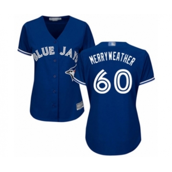 Women's Toronto Blue Jays 60 Julian Merryweather Authentic Blue Alternate Baseball Player Jersey