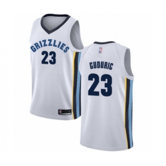 Women's Memphis Grizzlies 23 Marko Guduric Authentic White Basketball Jersey - Association Edition