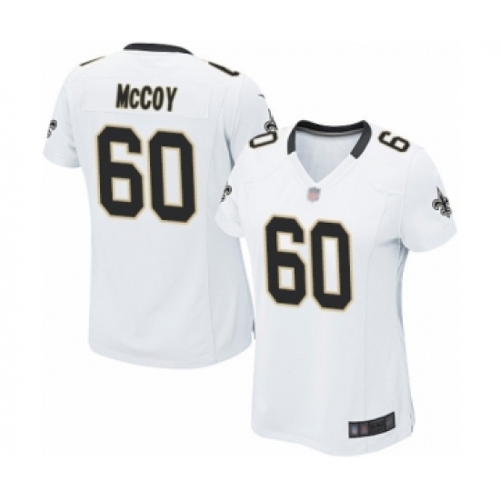 Women's New Orleans Saints 60 Erik McCoy Game White Football Jersey