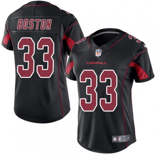 Women Nike Arizona Cardinals 33 Tre Boston Limited Black Rush Vapor Untouchable NFL Jersey