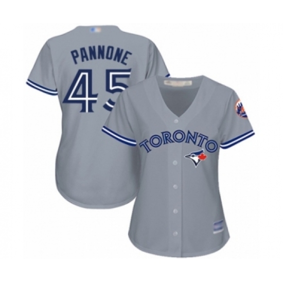 Women's Toronto Blue Jays 45 Thomas Pannone Authentic Grey Road Baseball Player Jersey