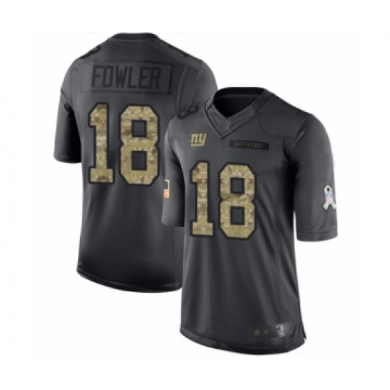 Youth New York Giants 18 Bennie Fowler Limited Black 2016 Salute to Service Football Jersey