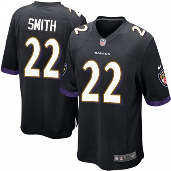 Men's Nike Baltimore Ravens 22 Jimmy Smith Game Black Alternate NFL Jersey