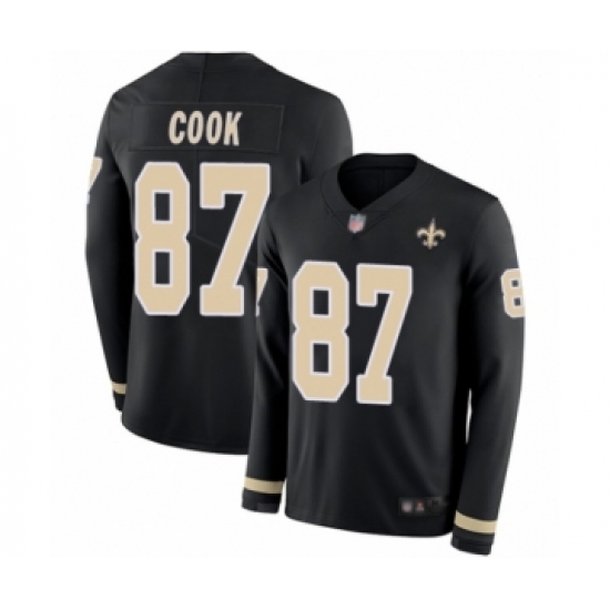 Youth New Orleans Saints 87 Jared Cook Limited Black Therma Long Sleeve Football Jersey