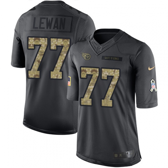 Men's Nike Tennessee Titans 77 Taylor Lewan Limited Black 2016 Salute to Service NFL Jersey