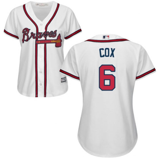 Women's Majestic Atlanta Braves 6 Bobby Cox Authentic White Home Cool Base MLB Jersey