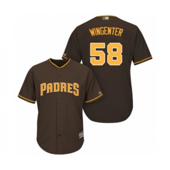 Youth San Diego Padres 58 Trey Wingenter Authentic Brown Alternate Cool Base Baseball Player Jersey