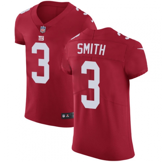 Men's Nike New York Giants 3 Geno Smith Red Alternate Vapor Untouchable Elite Player NFL Jersey