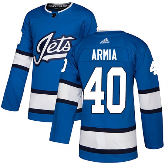 Men's Adidas Winnipeg Jets 40 Joel Armia Authentic Blue Alternate NHL Jersey