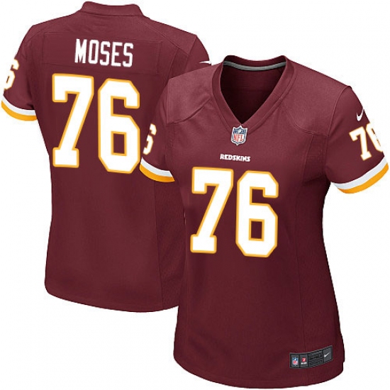 Women's Nike Washington Redskins 76 Morgan Moses Game Burgundy Red Team Color NFL Jersey