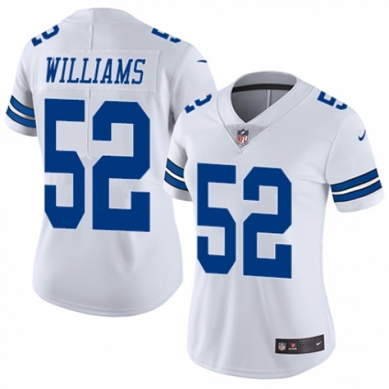 Women's Nike Dallas Cowboys 52 Connor Williams White Vapor Untouchable Limited Player NFL Jersey