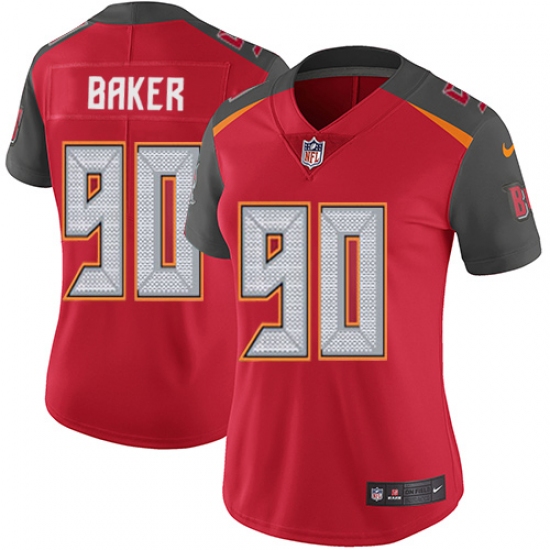 Women's Nike Tampa Bay Buccaneers 90 Chris Baker Elite Red Team Color NFL Jersey