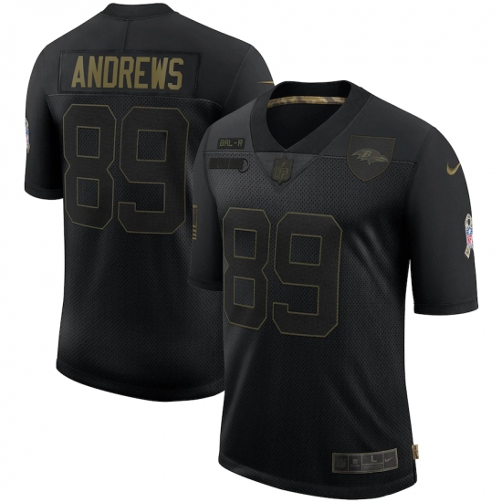 Men's Baltimore Ravens 89 Mark Andrews Black Nike 2020 Salute To Service Limited Jersey