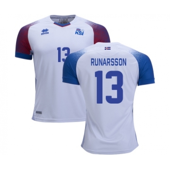 Iceland 13 RUNARSSON Away Soccer Country Jersey