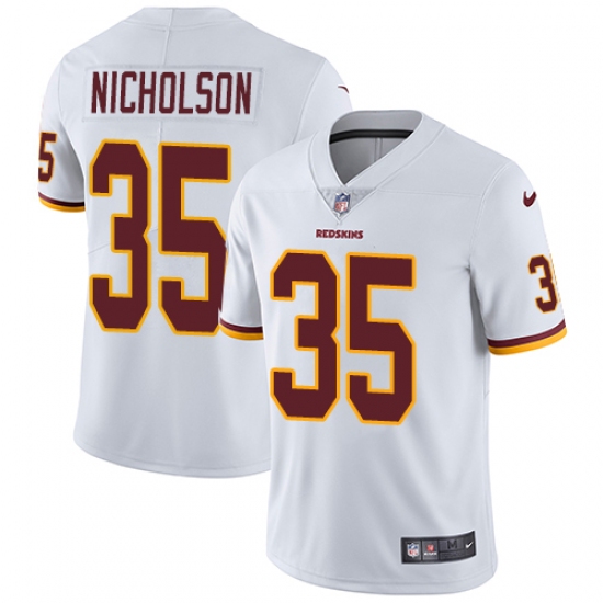 Youth Nike Washington Redskins 35 Montae Nicholson White Vapor Untouchable Limited Player NFL Jersey