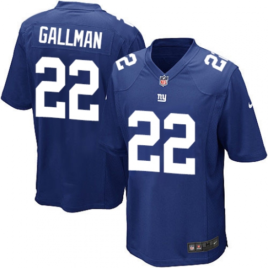 Men's Nike New York Giants 22 Wayne Gallman Game Royal Blue Team Color NFL Jersey