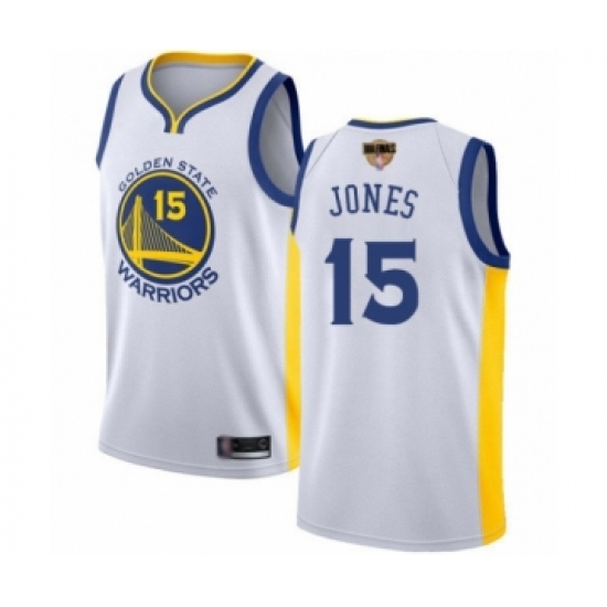 Women's Golden State Warriors 15 Damian Jones Swingman White 2019 Basketball Finals Bound Basketball Jersey - Association Edition