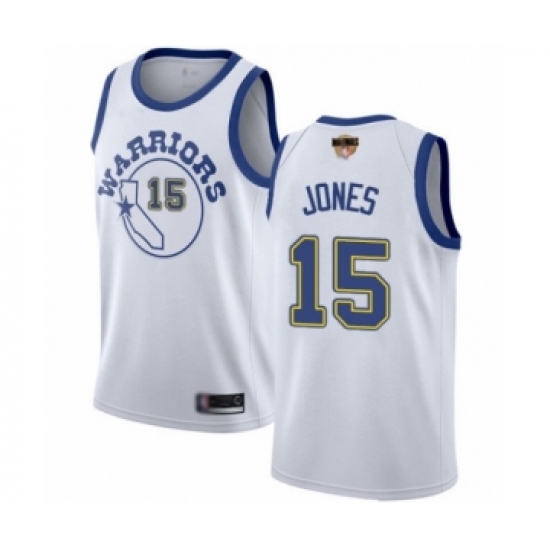 Women's Golden State Warriors 15 Damian Jones Swingman White Hardwood Classics 2019 Basketball Finals Bound Basketball Jersey