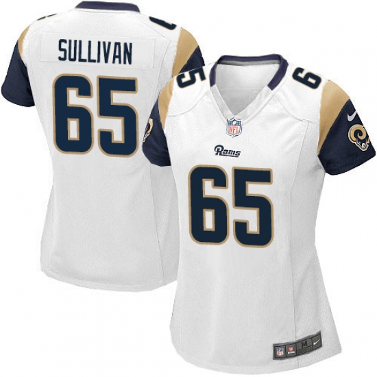 Women's Nike Los Angeles Rams 65 John Sullivan Game White NFL Jersey