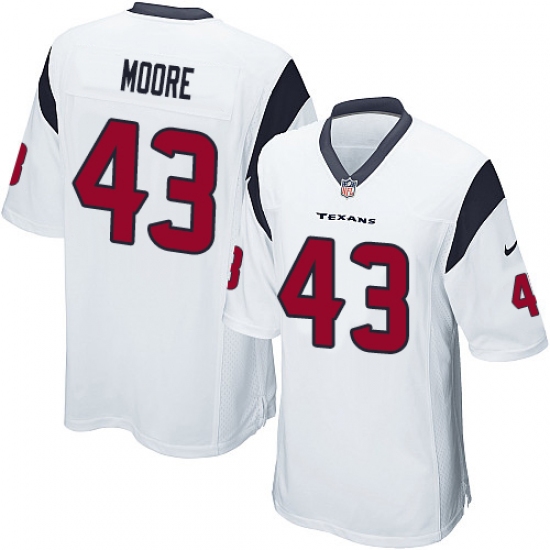 Men's Nike Houston Texans 43 Corey Moore Game White NFL Jersey