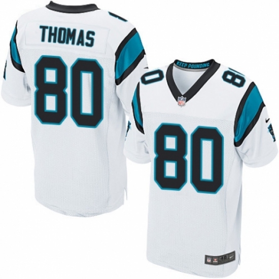 Men's Nike Carolina Panthers 80 Ian Thomas Elite White NFL Jersey