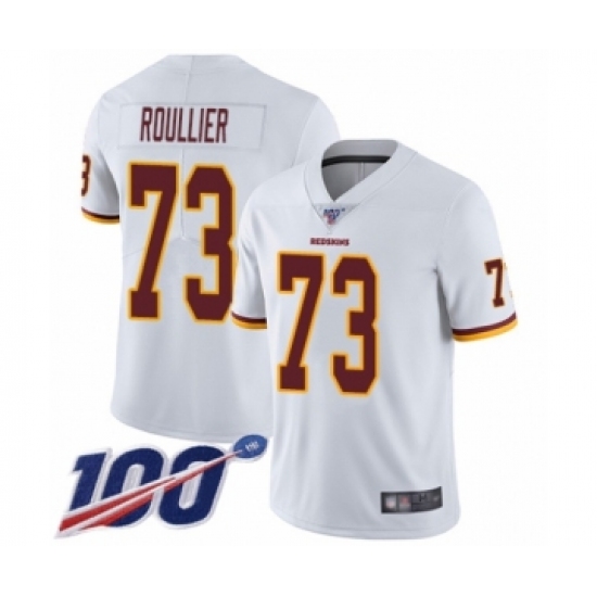 Youth Washington Redskins 73 Chase Roullier White Vapor Untouchable Limited Player 100th Season Football Jersey