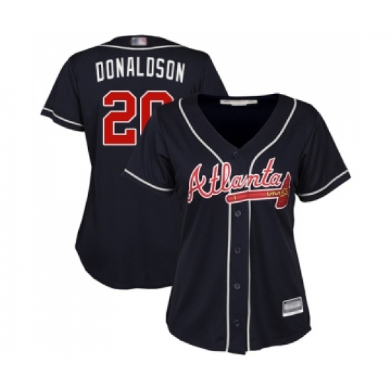 Women's Atlanta Braves 20 Josh Donaldson Replica Blue Alternate Road Cool Base Baseball Jersey