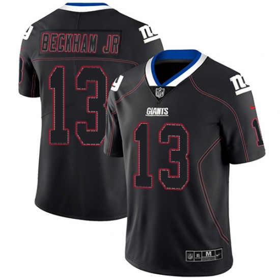 Men's Nike New York Giants 13 Odell Beckham Jr Limited Lights Out Black Rush NFL Jersey